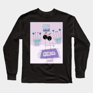 Kids Visiting Stick Figure Long Sleeve T-Shirt